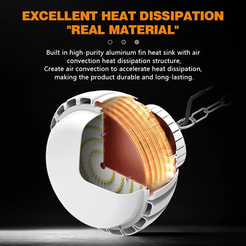 Modern LED High Bay Chain Chandelier Light - High Brightness Energy-Saving Industrial Ceiling Lamp for Factory, Warehouse & Workshop
