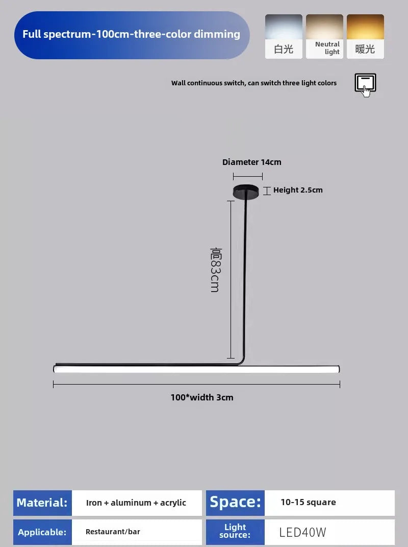 Modern Minimalist Line Led Chandeliers Lamp for Living Room Dining Room Bedroom Pendant Lights Tube Kitchen Room Decor Lighting