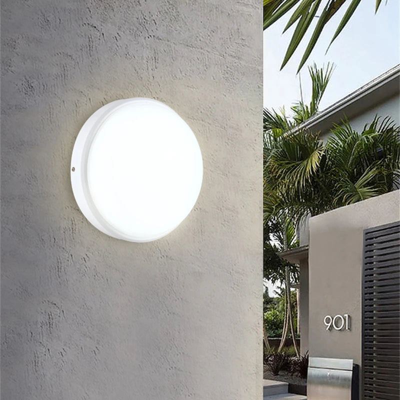 Outdoor Surface Mounted LED Ceiling Lamp 12W/15W/20W Waterproof IP65 Round Bathroom Light Garden Porch Moistureproof Wall Lights