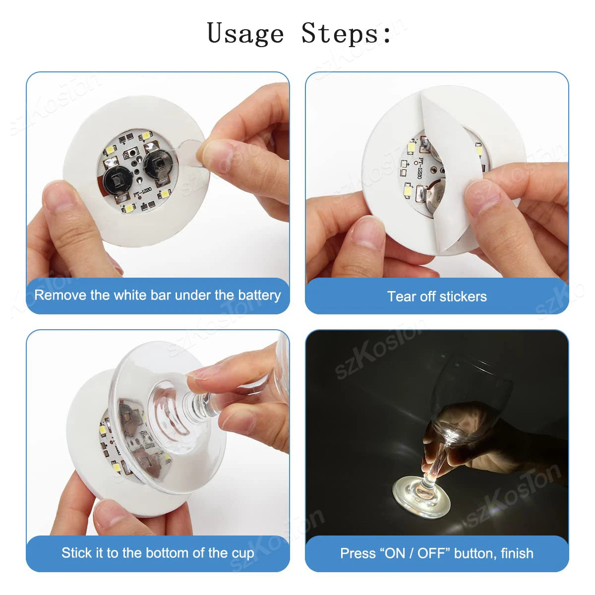 LED Bottle Coaster Sticker Lights (1–200 PCS) - Luminous Cup Lights for Bar, KTV, Wedding, Party & Vase Decoration
