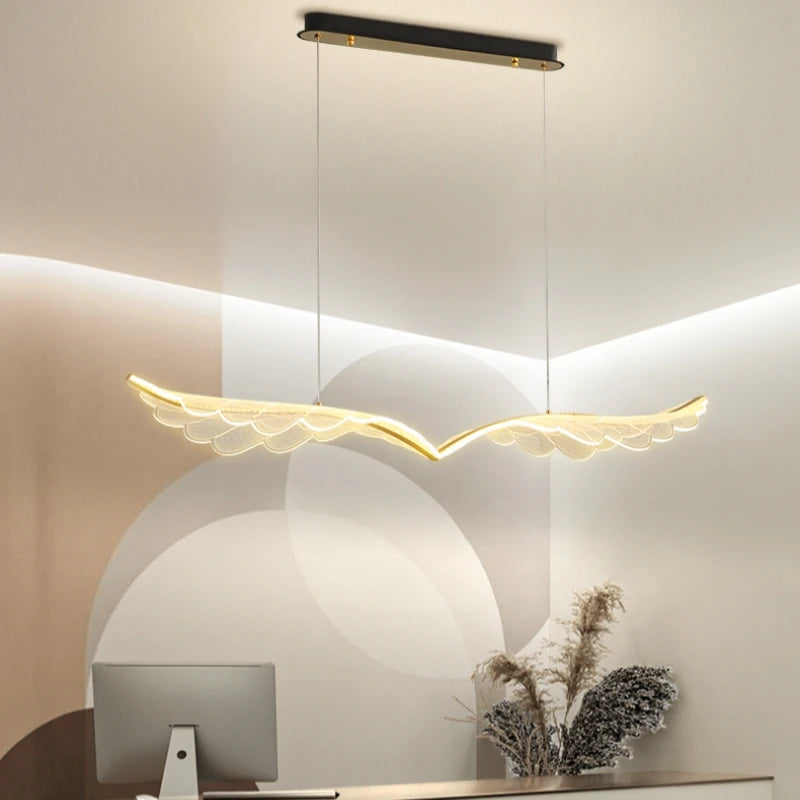 2026 Modern Gold Angel Wings Chandelier Lights Luxury Home Decoration LED Lamps For Kitchen Dining Room Table Study Pendant Ligh