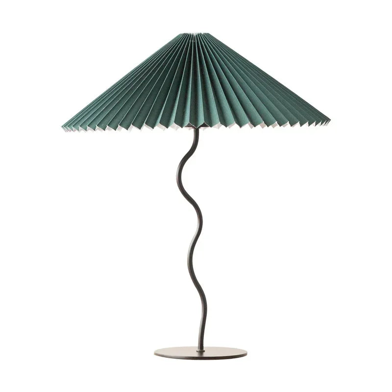 Table Lamp Ins Retro Pleated Umbrella Nordic Medieval Korean Master Bedroom Bedside Lamp Swing Iron Art Drop Shipping