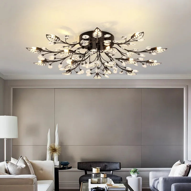 American retro crystal Ceiling lamp minimalist room bedroom dining room Nordic creative LED Ceiling lamp indoor lighting fixture