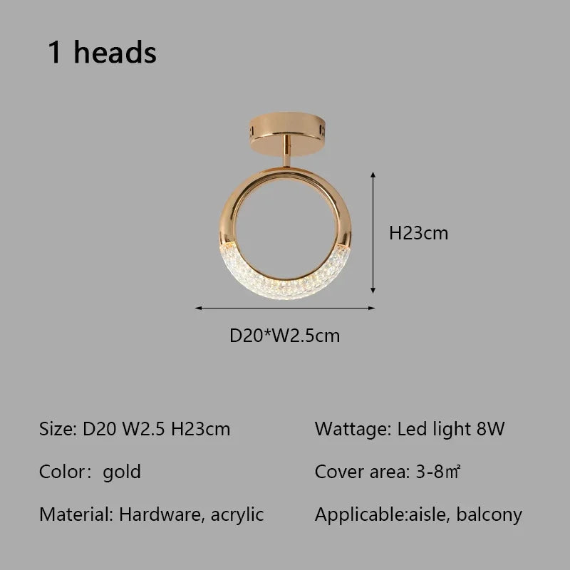 Modern Light Luxury Circle Ring Led Ceiling Lamp Acrylic Luster Living Room Lights Lighting Home Decor Bedroom Lamps Fixtures