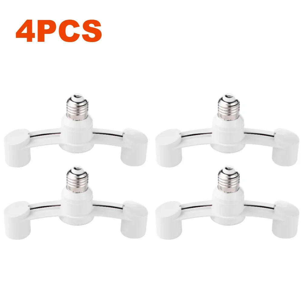 E27 Light Socket Splitter Adapter (2-in-1 Dual Head) - E27 Screw Lamp Base Extender & Converter Bulb Holder
