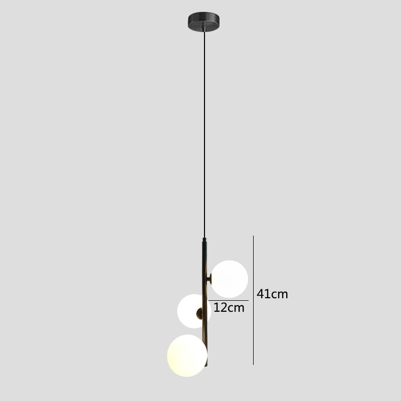 Nordic Glass ball LED Pendant lights Brass Black Bedroom Hanging Lamp Modern Living room Dining Decor Lights Fixture