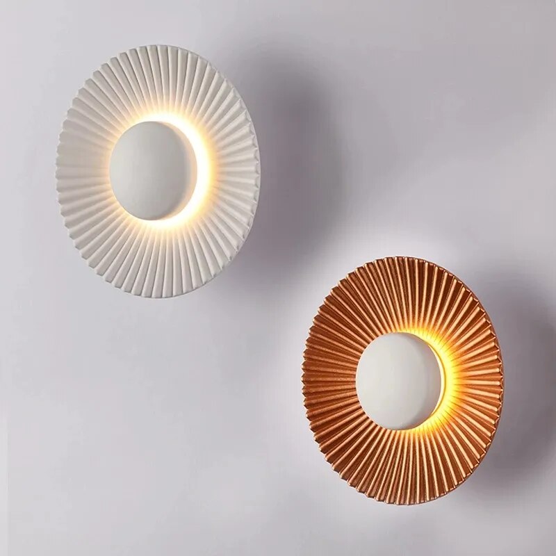 Creative Modern LED Wall Lamp Sconces Disc-shaped Metal Hotel Restaurant Bedroom Corridor Decoration Wall Light Indoor Lighting