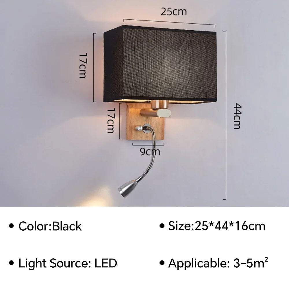 Nordic LED Wall Light with 360° Rotatable Spotlight Wall Sconce For Bedroom Living Room Stairs Indoor Lighting Fixture Luster's