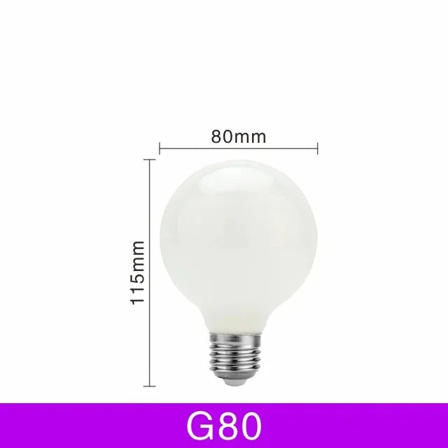 G80 G95 G125 Milky Glass Bulb E27 5W Edison LED Bulb AC110V 20V Round Bulb Cool/Warm White Lampada LED Sound Control AC 85V-265V