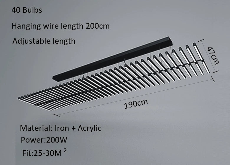 Nordic living room lamp modern minimalist designer Chandelier Lighting restaurant chandelier fishbone shape office strip light