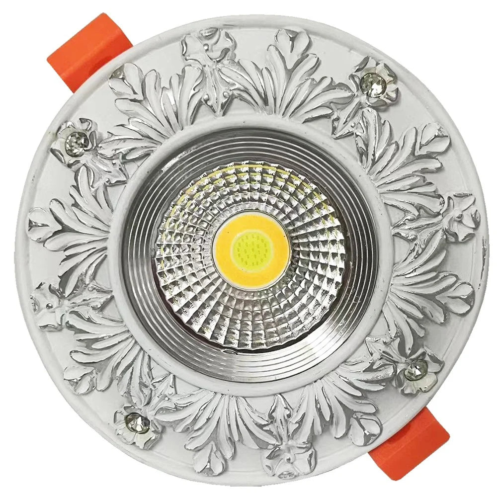 American Pastoral Resin Carving Led Downlight Living Room Restaurant Aisle Lighting Fixtures Loft 7W 5W 220V Recessed Spot Lamp