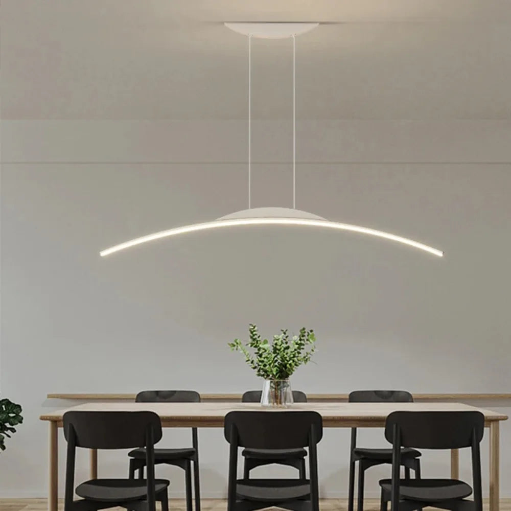 Modern LED Chandelier for Dining Room Kitchen Bar Living Bedroom Ceiling Pendant Lamp Black Simple Design Chandelier Light