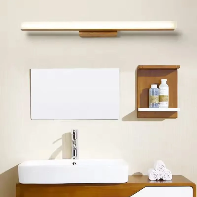 LED Mirror Lights Nordic Solid Wood Living Room Bedroom Bathroom Wall Lamp Aisle Staircase Hallway Indoor Decor Wall Light