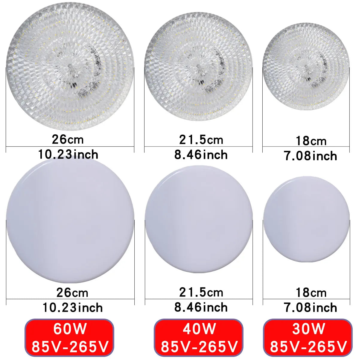 E27 LED Flying Saucer Bulb (30W/40W/60W) - 6500K Daylight Energy Saving Flat Ceiling Light Lamp for Garage & Home
