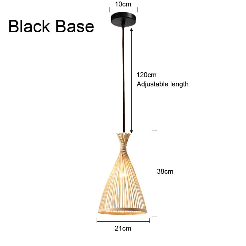Bamboo Pendant Lamp Hand Knitted Chinese Style Weaving Hanging Lamps 18/19/30cm Restaurant Home Decor Lighting Fixtures