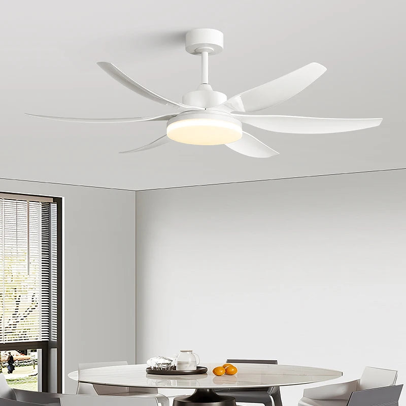 Vintage Walnut Wood Ceiling Fan with Light - French Retro Fan for Living Room