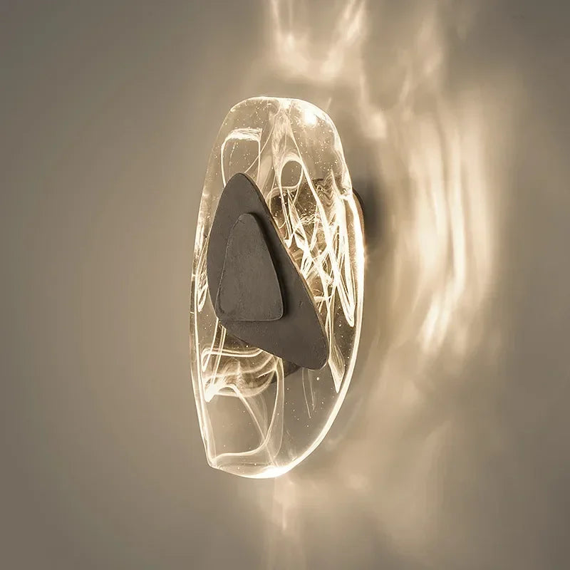 Modern LED Wall Lamp Crystal Art Glass Wall Light Bedside Sconce for BedroomBackground Aisle Stairs Patio Decor Lighting Fixture