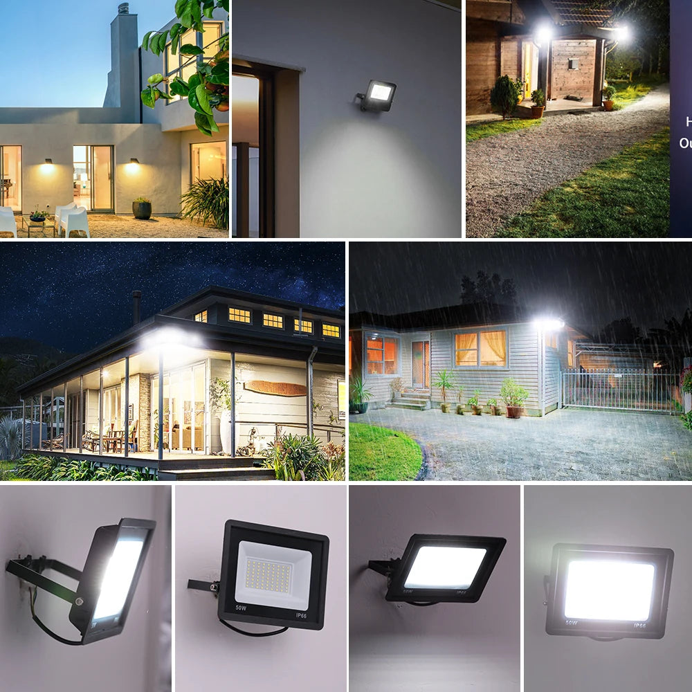 LED Flood Light 10W 20W 30W 50W 100W AC 220V LED Floodlight IP66 Waterproof Reflector Spotlight Street Light Outdoor Garden Lamp