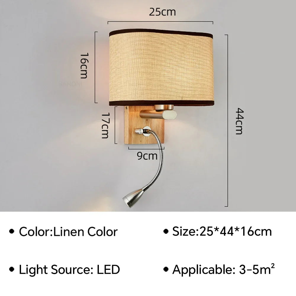 Nordic LED Wall Light with 360° Rotatable Spotlight Wall Sconce For Bedroom Living Room Stairs Indoor Lighting Fixture Luster's