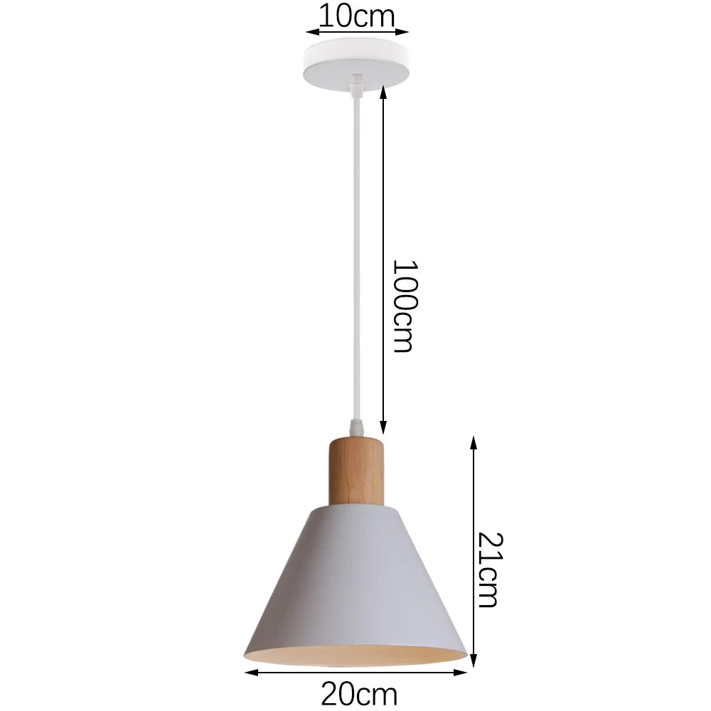 Loft Modern Pendant Light Wood Nordic Hanging Lamp Kitchen Lighting Fixture Industrial Chandelier Hanglamp Living Room Luminaire
