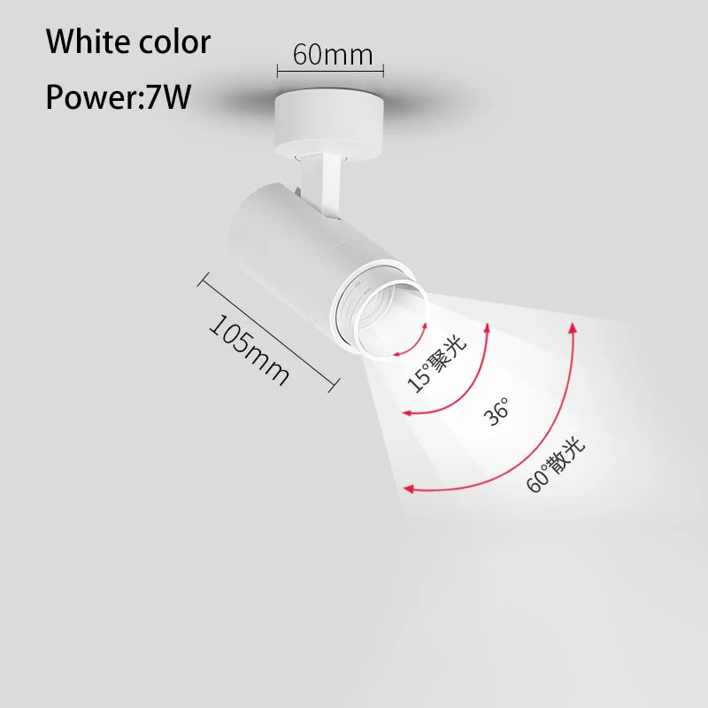 Zoomable LED Surface Spotlight - Adjustable Focus Ceiling Lamp for Retail Stores