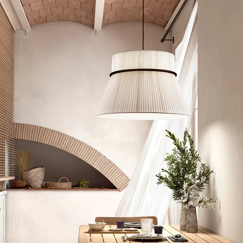 Wabi-sabi Style Pendant Lights Modern Fabric Pendant lamp for Restaurant Cafe Dining Room Minimalism Cloth Art Chandelier