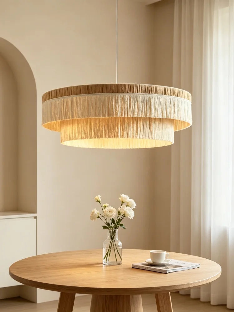 French Retro Tassel Pendant Light Vintage Living Room Bedroom Dining Room Light American Retro High-end Creative Room Main Light