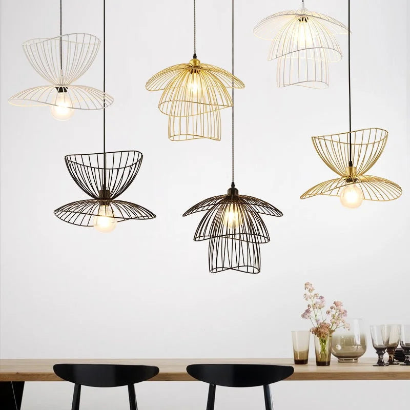 Nordic art pendant light living room dining room bedroom hallway foyer balcony modern minimalist wrought iron lighting fixtures