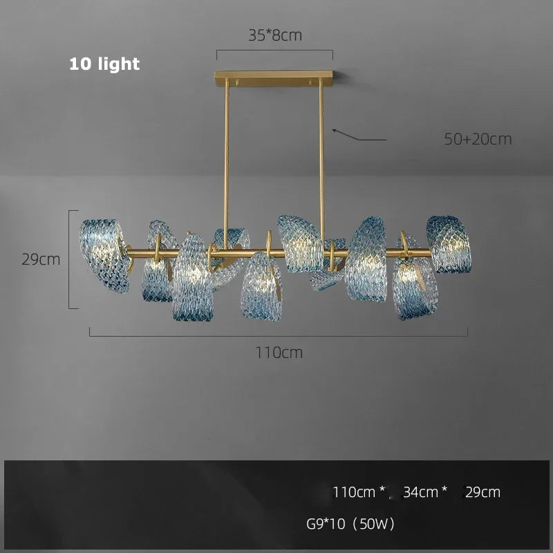Blue Flower Ceiling Chandelier 2026 Modern Home Decor LED Hanging Lamp Dining Room Lustre Luxury Living Room Art Decor Lamparas