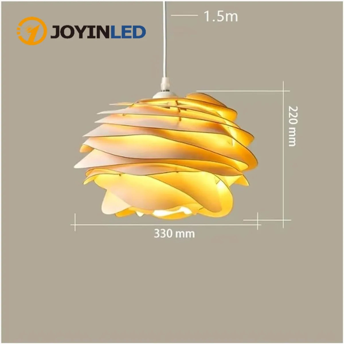 Modern Wood Petal Pendant Lamp, E27 Wooden Rose Chandelier for Kitchen Island Bedroom Living Room Ceiling Light Fixture