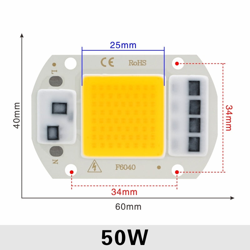 110V 220V LED Chip 10W 20W 30W 50W COB Chip No Need Driver LED Lamp Beads for Flood Light Spotlight Lampada DIY Lighting