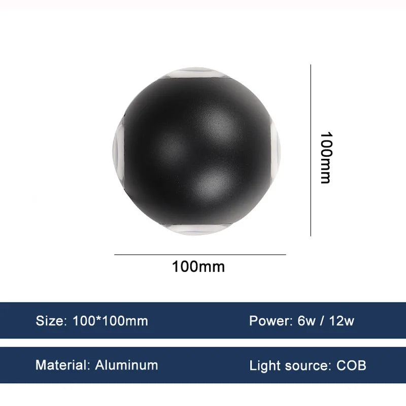 LED Wall Lights 6W 12W Balcony Sconce Light Waterproof Outdoor Lighting Garden Porch Lamps Indoor Home Decoration Lamp110V 220V