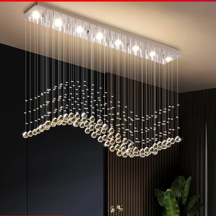 Modern Crystal Pendant Ceiling Lamp - Luxury Suspension Living Room Light