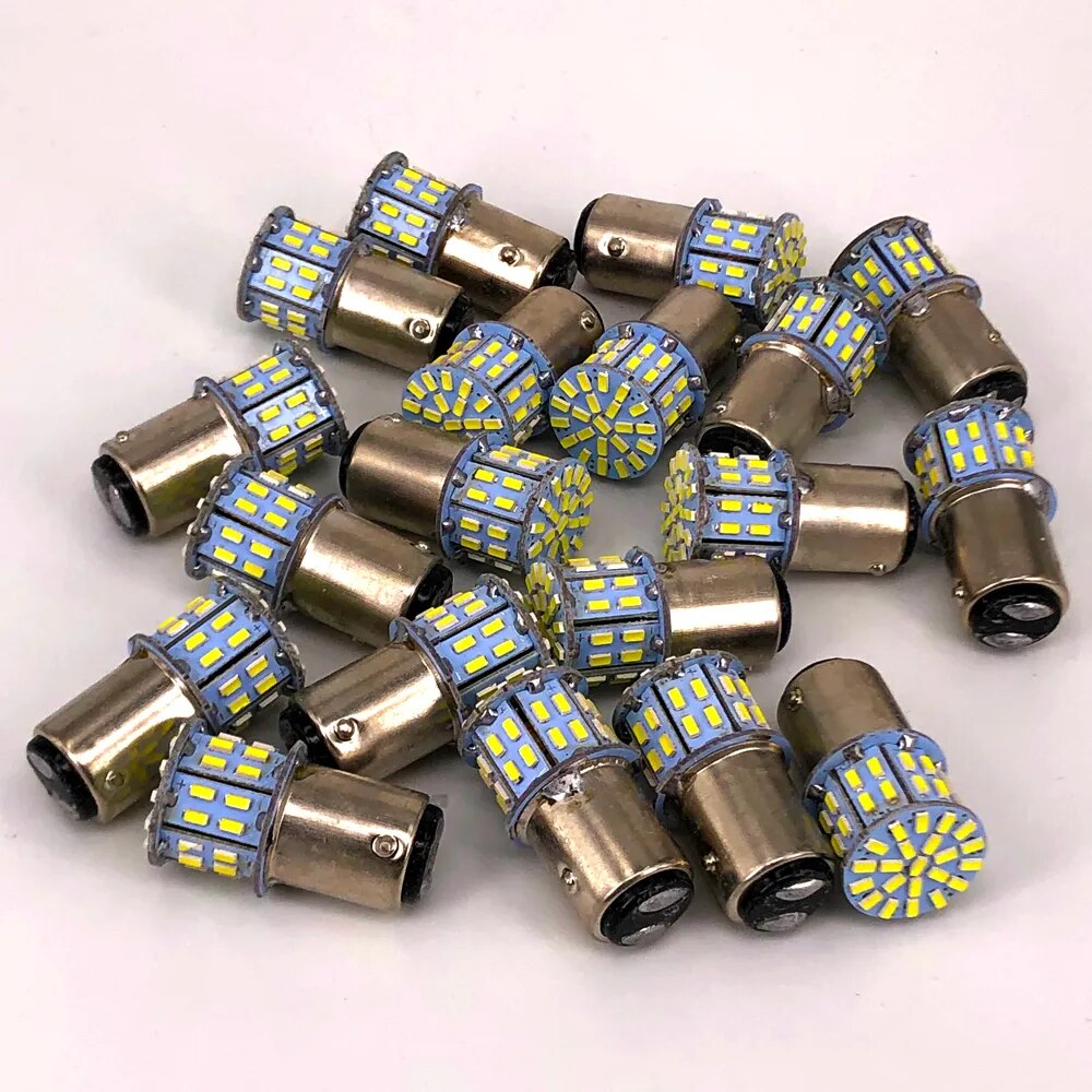 100pcs BA15S 1156 50 SMD 3014 P21/5W BA15D 1157 Led 12V Car Brake Light Turn Signals Rear Parking Reverse Lamp