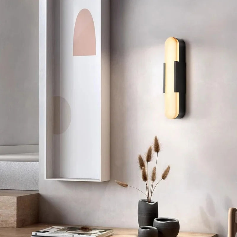 Natural Spanish Marble Wall Light LED Copper Bedroom Reading Wall Lamp Stair Aisle Dining Room Parlor Sconce Dropshipping LED