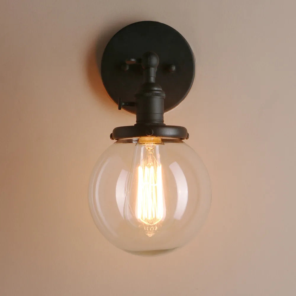 Permo 5.9'' Vintage Wall Lamp Modern Glass Wall Sconce Wall Lights Fixtures luminaire Loft Bedside Mirror Lamp Stair Lights