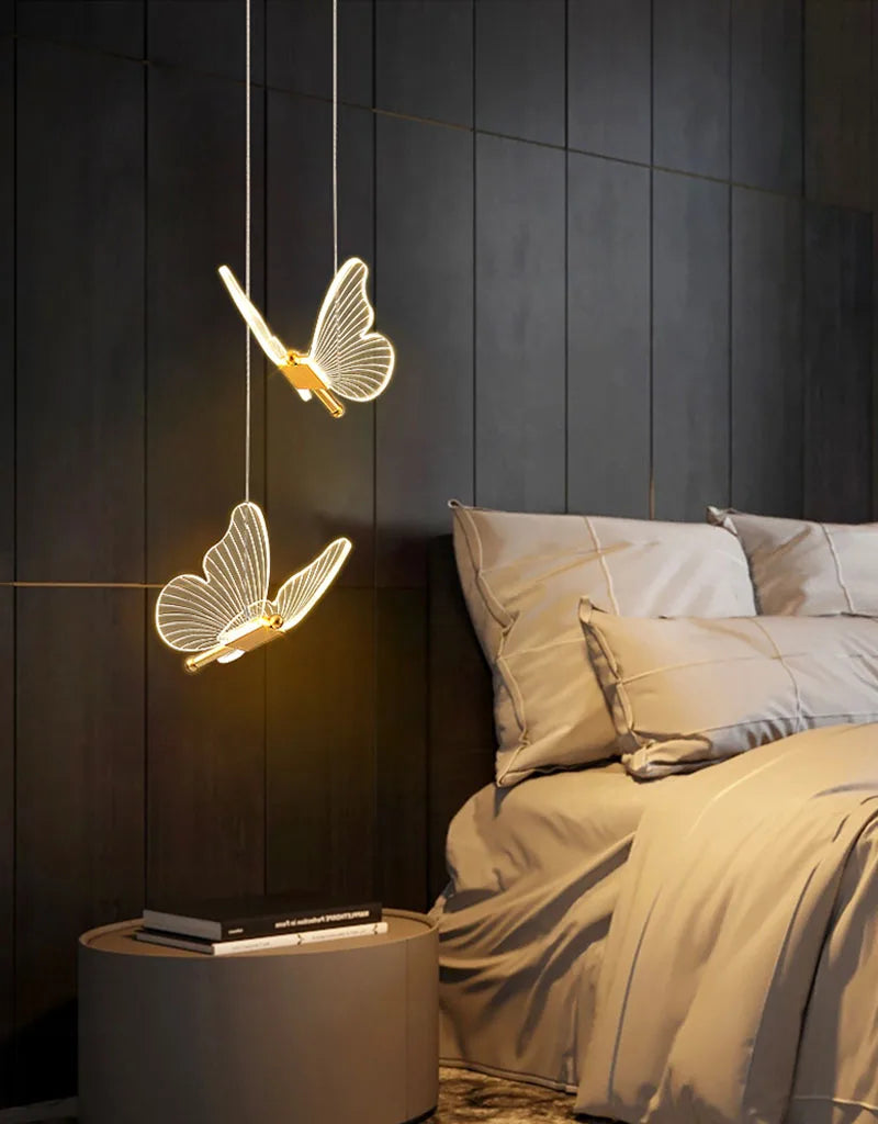 LED Pendant Light Fixture Butterfly Hanging Lamps For Ceiling Kitchen Bedside Living Room Decor Pendant Lamp