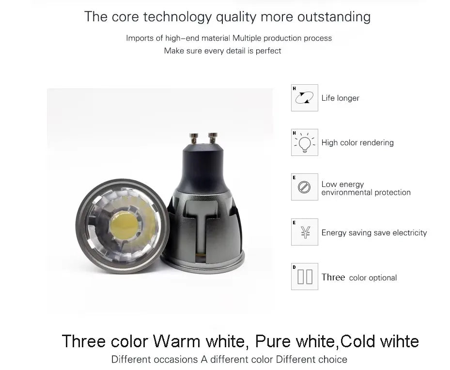Super Bright Dimmable GU10 / GU5.3 / E27 / MR16 COB 3W 5W 7W LED Bulb Lamp 85-265V 12V Spotlight Warm White / Cold White LED L