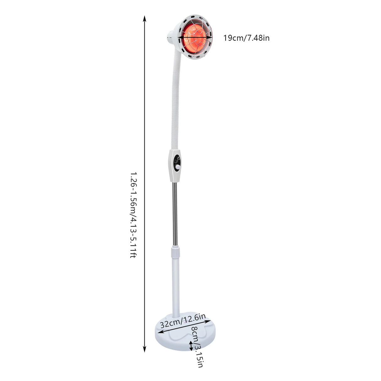 275W Infrared Heat Lamp for Pain Relief - 360° Rotatable Therapeutic Light