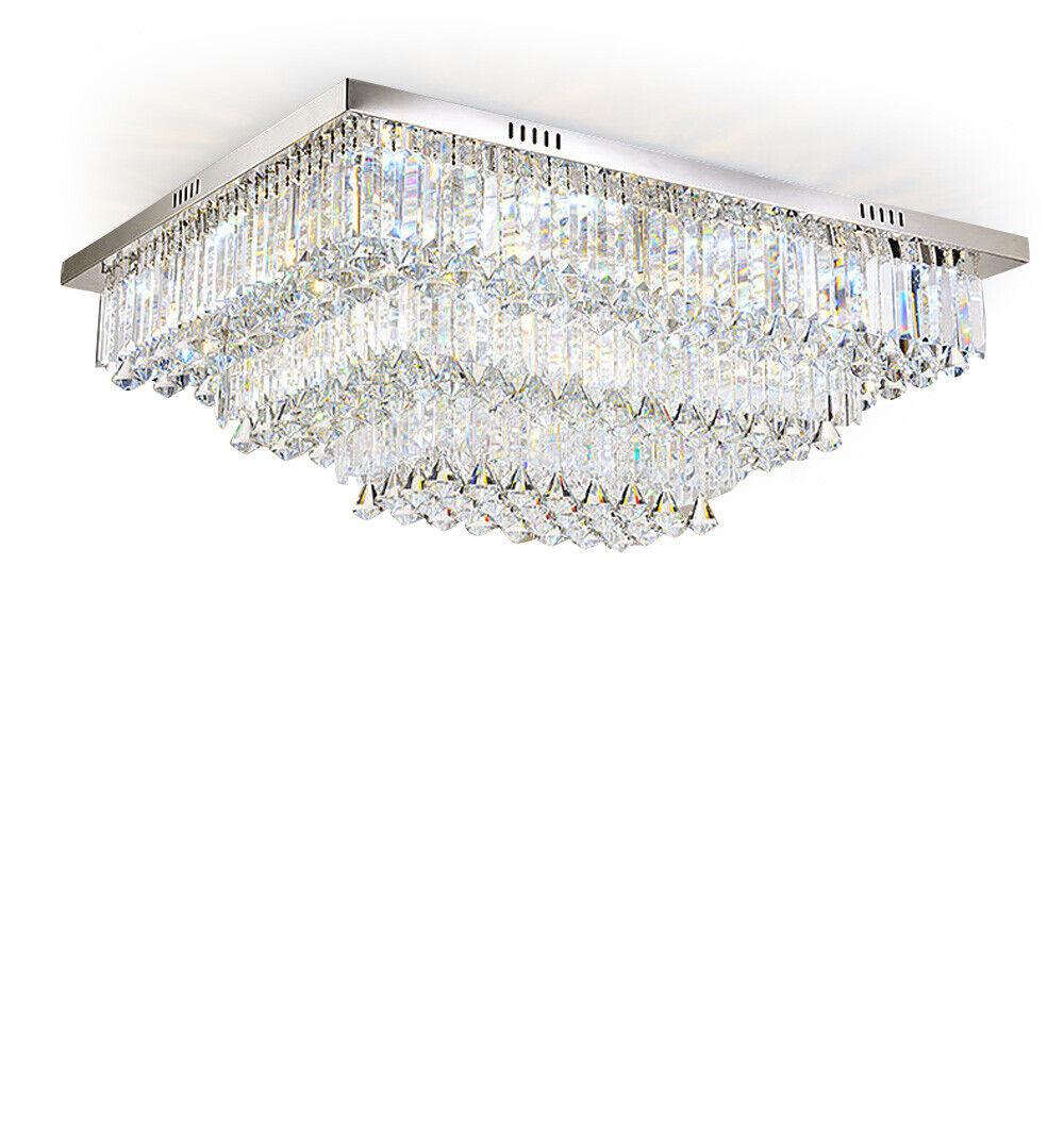 Modern Crystal Chandelier Stainless Steel LED Ceiling Lamp Pendant Light 3 Layer