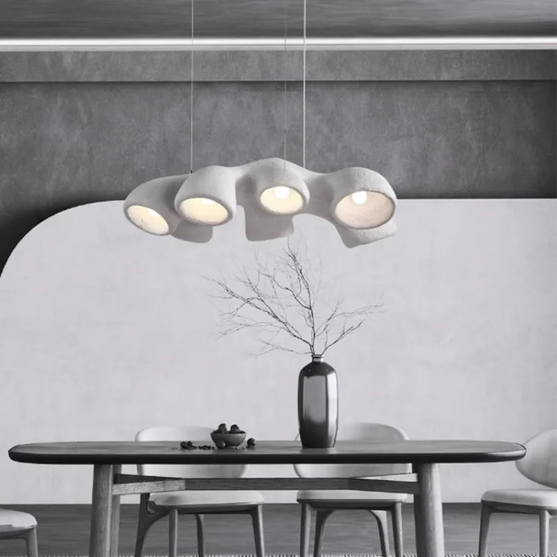 Loft Irregular E27 Pendant Lights For Living Room Lustre White Hanging Lamp Foyer Suspend Lamp Fixture Nordic Dining Room light