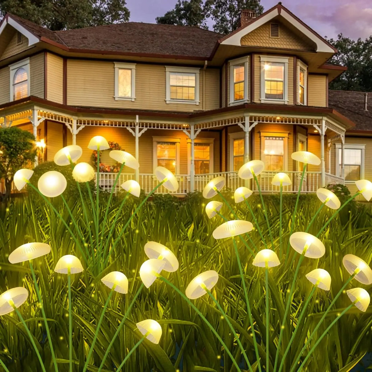 Solar Jellyfish & Mushroom Garden Lights - Dual Mode LED Waterproof Decor