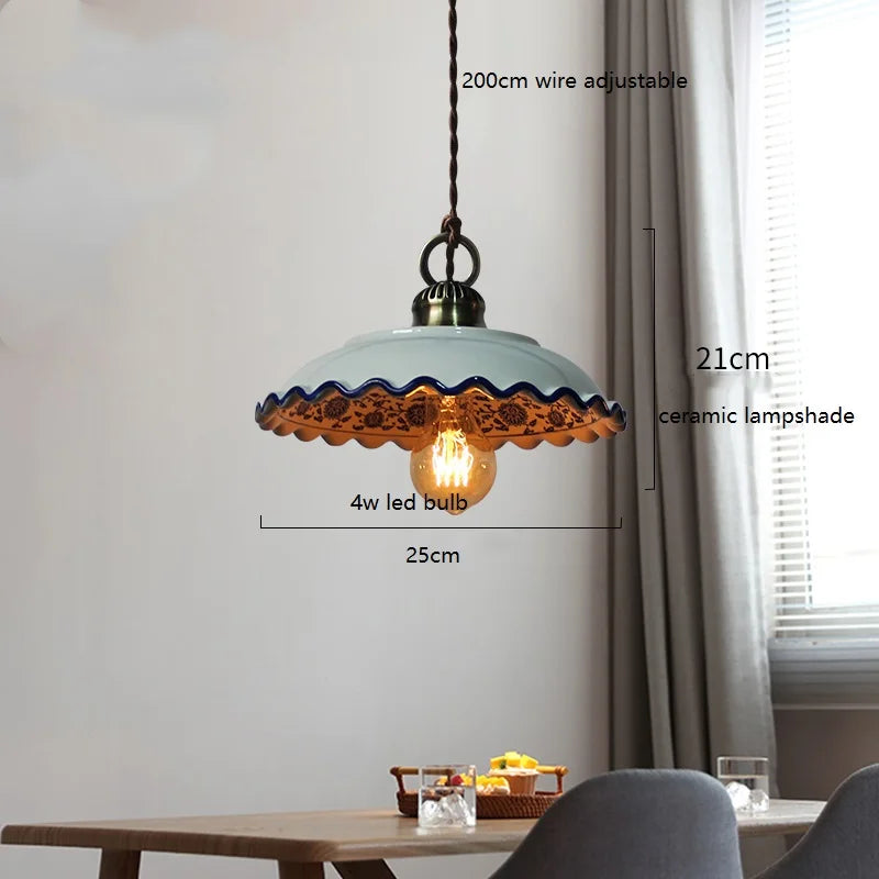 Modern Simple Ceramic LED Pendant Lamp Home Indoor Decors Lighting Bedroom Restaurant Dinning Living Room Lights Hang lamp