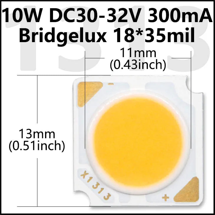 COB LED Chip 3W 5W 7W 10W 20W 30W 40W Light Emitting Diode LED Module Matrix 1313 2020 2828 1919 for Bulb Downlights