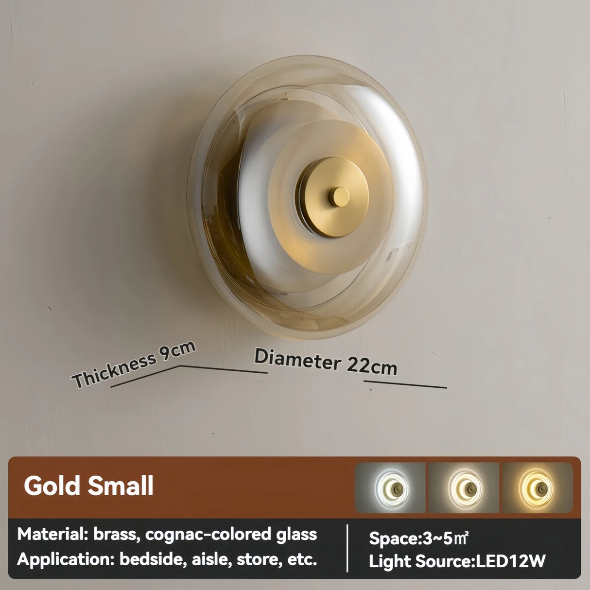 Designer Glass Wall Lamp LED Black Gold Decorative Sconce for Living Room Bedroom Corridor Bedside Background Copper Wall Light