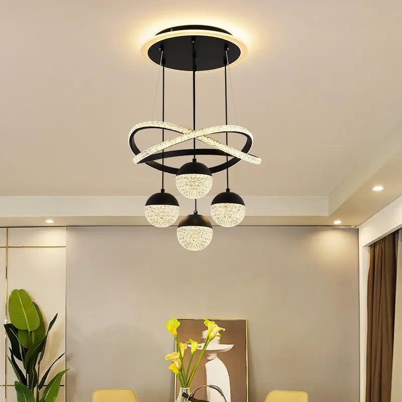 Modern Dining Room led Chandelier Lighting Three LED Colors Nordic Restaurant Lighting Living Room Chandelier Hanging Lamp