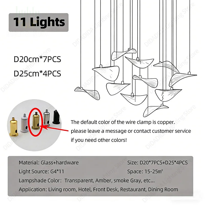 2026 New French Clear Glass Lustre Chandelier, Custom Hardware Pendant Lamp for Duplex Stairwell, Elegant Light for Ceilings