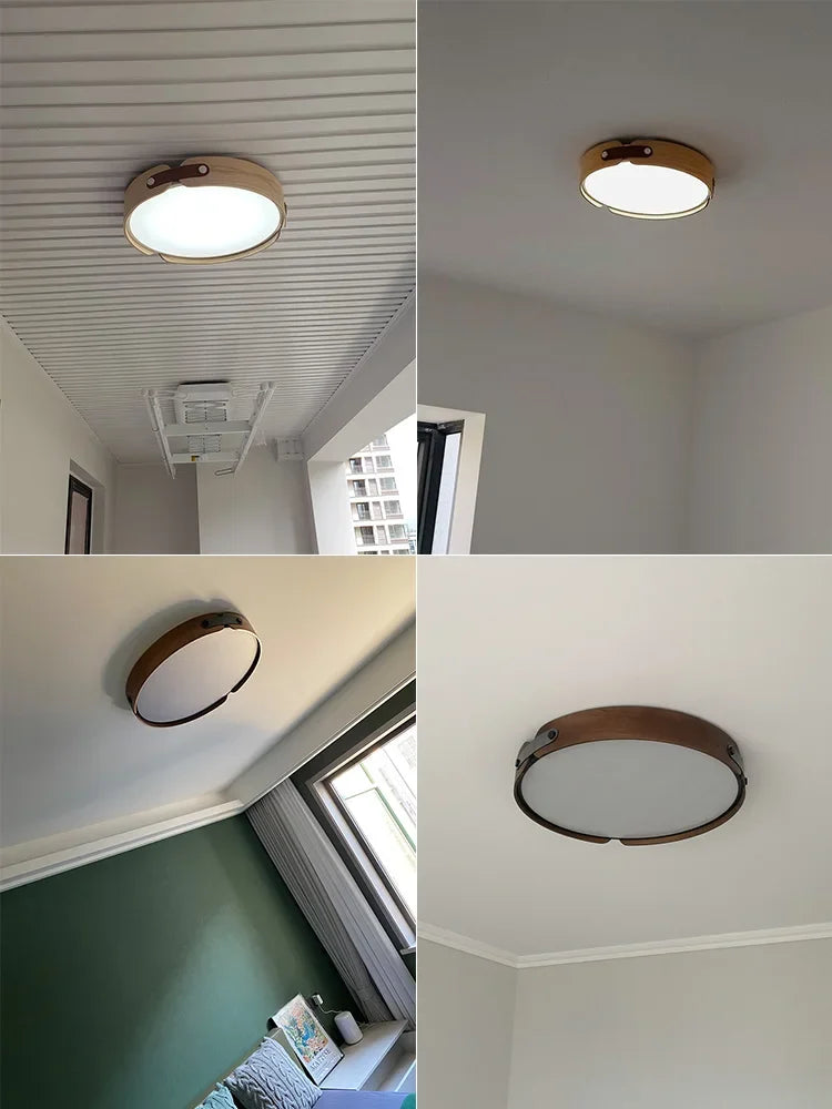 Ceiling Lamps Japanese Creative Walnut Bedroom Lamp Modern Lamp Round Room Lamp Main Bedroom Restaurant Nordic Lamp
