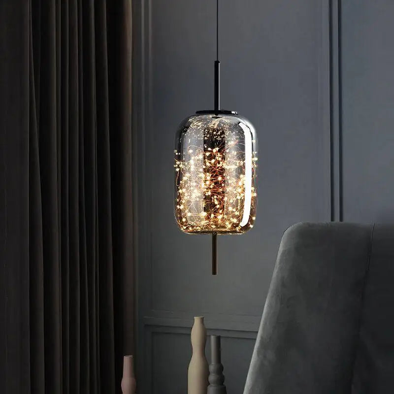 Nordic Luxury Creative Pendant Light Art Glass Minimalist Dining Table Lamp Bar Counter Influencer Bedside Dining Room Lighting