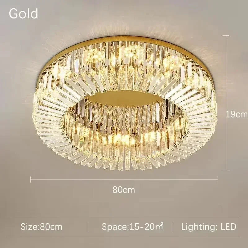 Luxury Crystal Bedroom LED Ceiling Lamp Simple Nordic Restaurant Living Room Kitchen Hotel Chandelier Modern Home Decor Lighting